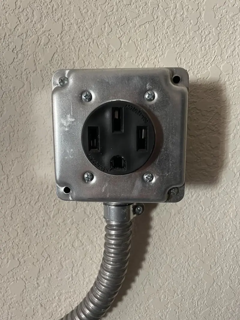NEMA 14-50 outlet installed for Electrical Panel Upgrade in Center Line